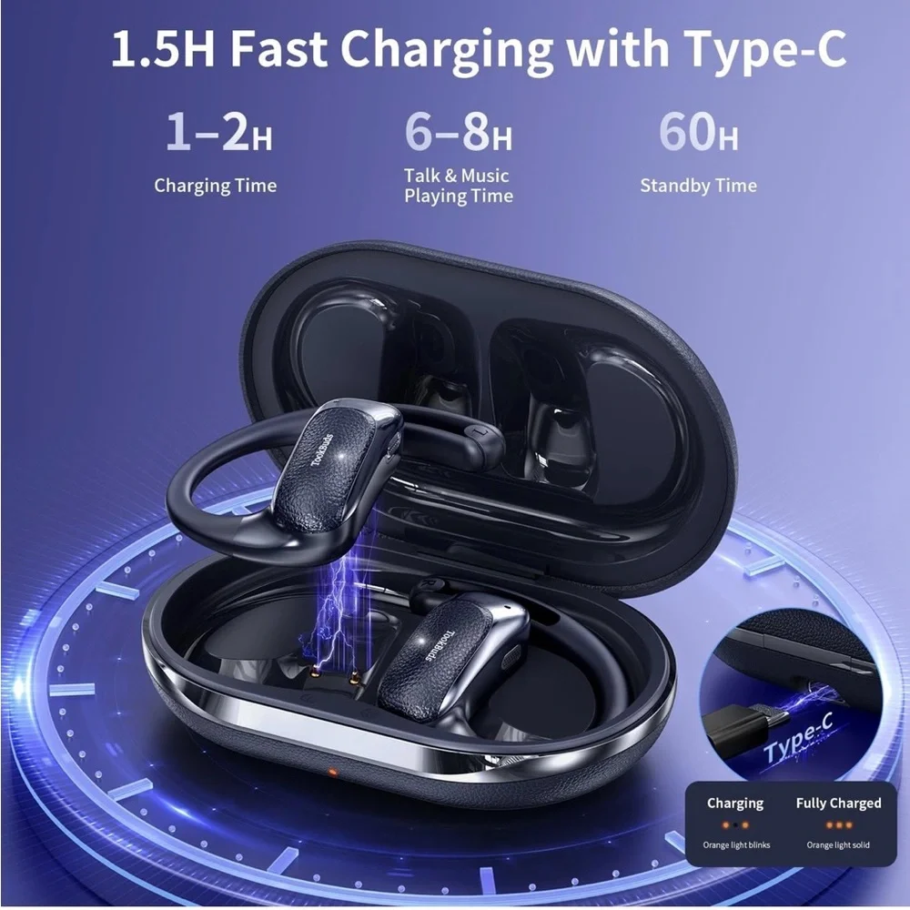 Wireless Translator Earbuds - Black blue